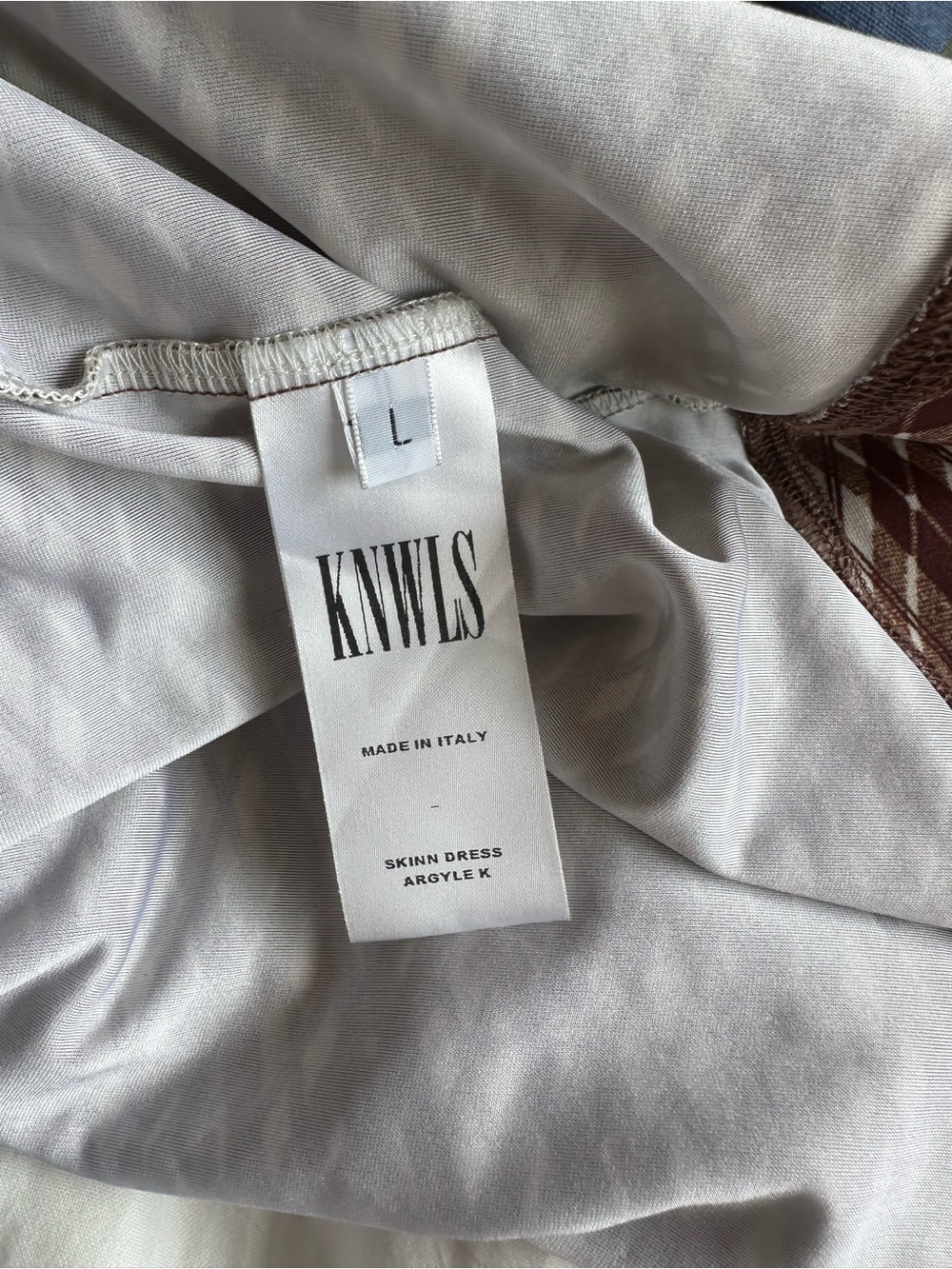 KNWLS Strapless Ruched Mini Dress in Brown Pattern - Picture 3 of 3